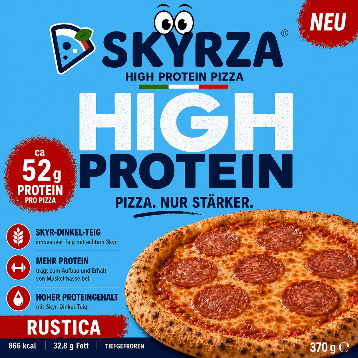 SKYRZA Rustica High-Protein Pizza Verpackung
